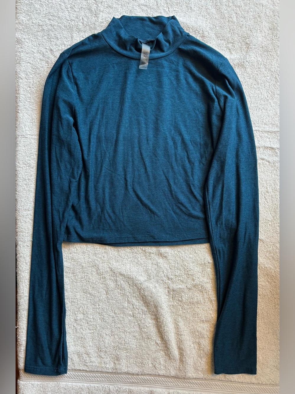 Beyond Yoga Deep Teal Mock Neck Long Sleeve Top